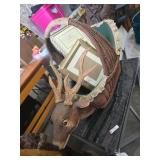 Wicker Basket With Deer Head Design and Picture Fr