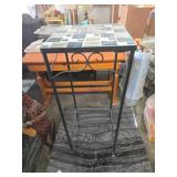 Metal Plant Stand with Mosaic Top