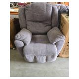 Gray Upholstered Rocking Reclining Chair