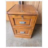Wooden Two-Drawer File Cabinet with Key Lock
