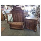Wood Furniture Set with Armoire, Mirror, and Chest