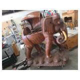 Wooden Elephant-Shaped Bar with Storage Compartmen