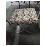 Metal Framed Stool with Patterned Cushion