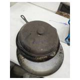 Cast Iron Skillet With Two Pizza Pans