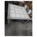 Tile-Top Metal Table With Integrated Basin