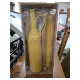 2-Piece Embossed Olive Oil Set in Yellow Ceramic