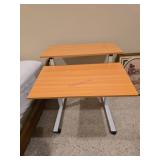 Adjustable Desk on Wheels with Metal Frame