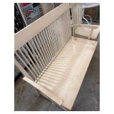 Wooden Bench and Chairs with Slatted Back Design