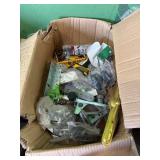 Box Lot of Mixed Tools and Hardware Components