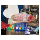 Party Supplies Including Mini Strobe, Banner, and