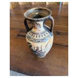 Decorative Ceramic Two-Handled Amphora Vase with P