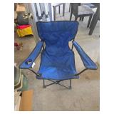 Blue Folding Camp Chair with Metal Frame