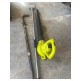 Three Tools: Sun Joe Blower, Floor Scraper, and Pr