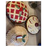 Three Ceramic Pie-Themed Baking Dish Sets