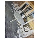 White Metal Patio Furniture Set With Table and Swi