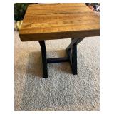 2ï¿½ x 2ï¿½ x 2ï¿½ Wood butcher block and metal Table wi