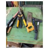 Hand Tools Including Hammers, Saw, and Shears