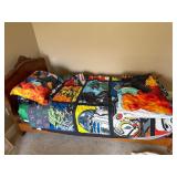 1950s Wood Twin Size Bed with Ornate Carving