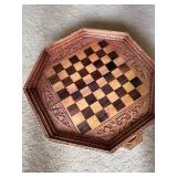 Octagonal Wooden Folding Chess and Backgammon Boar