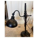 Adjustable Black Desk Lamp with Brass Accents, 22