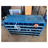 Blue Metal Storage Cabinet With Compartments