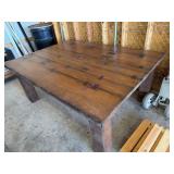 6ï¿½ x 4.5ï¿½ Handcrafted Wooden Table with Inlaid Det