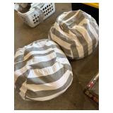 Creative QT Gray and White Striped Bean Bag Storag