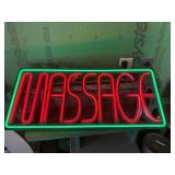 Illuminated Neon Massage Sign with Green Border