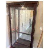 Wood and Glass Display Cabinet with Five Shelves