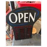 Open Sign With Customizable Business Hours Display