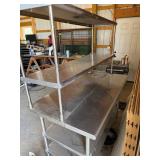 Stainless Steel Work Table with Upper Shelf and Wa