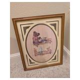 Framed Bear Artwork Signed by B. Sienkiewicz