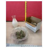 Oil lamp chimney glass bowl with grapes plastic