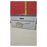 New 2qt ceramic  sauce pan new