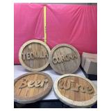 4 20ï¿½ wooden bar signs
