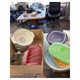 Lg lot of food storage containers  & strainers