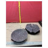 Temptations black and white relish dishes with