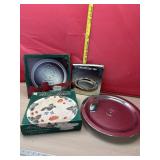 Lg lazy Susan, 3 serving dishes