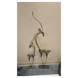 2- metal exotic  deer decor 42" and 65" tall