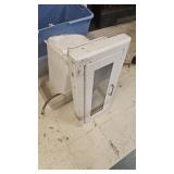 Metal cabinet 13"ï¿½28"ï¿½7" and 2 totes