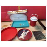 Tin trays with handle, Coca Cola polar bear tray,