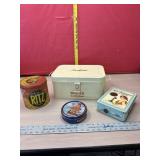 Collinï¿½s Street bakery bread box, and other tins