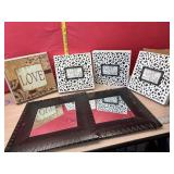 2 mirrors and wall art