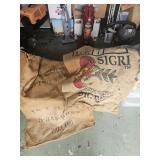 Half dozen burlap sacks
