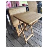 4 wood TV trays
