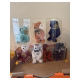 Collector bears in cases and NASCAR
