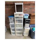 2 computer towers and 2 organizations drawers all
