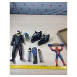 Batman toys and spiderman