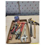 15" adjustable wrench, hammers misc tools