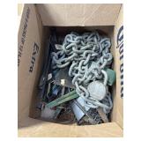 Box of Chain pieces and tie down stacks